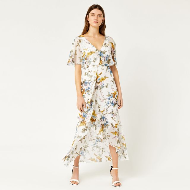 Anais floral print midi dress, €89, Warehouse