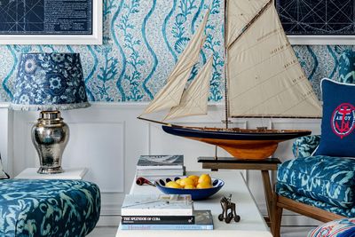 Bath & Body Works Home Decor White & Blue Sailboat Sail Boat Cork  Decoration
