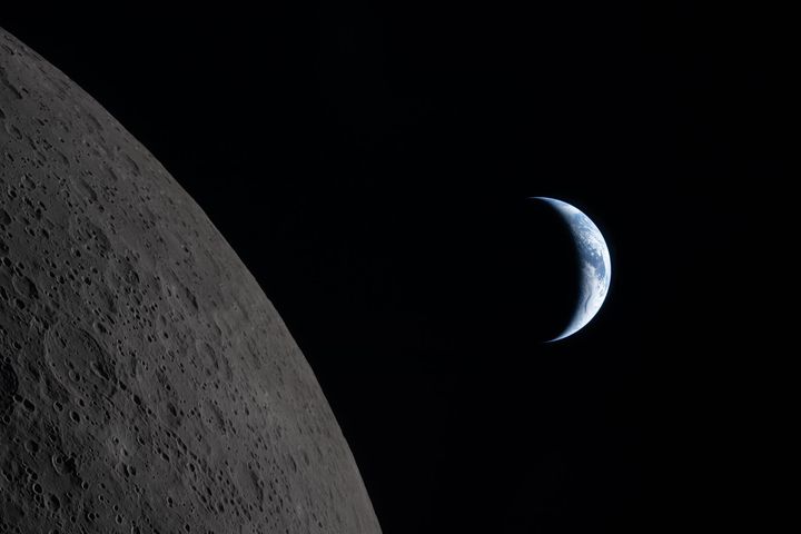 Gallery: Nasa releases images of earthset taken by crew on Artemis moon mission
