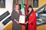 thumbnail: Mayor Michelle Hall presents the award to Aine Walsh. 