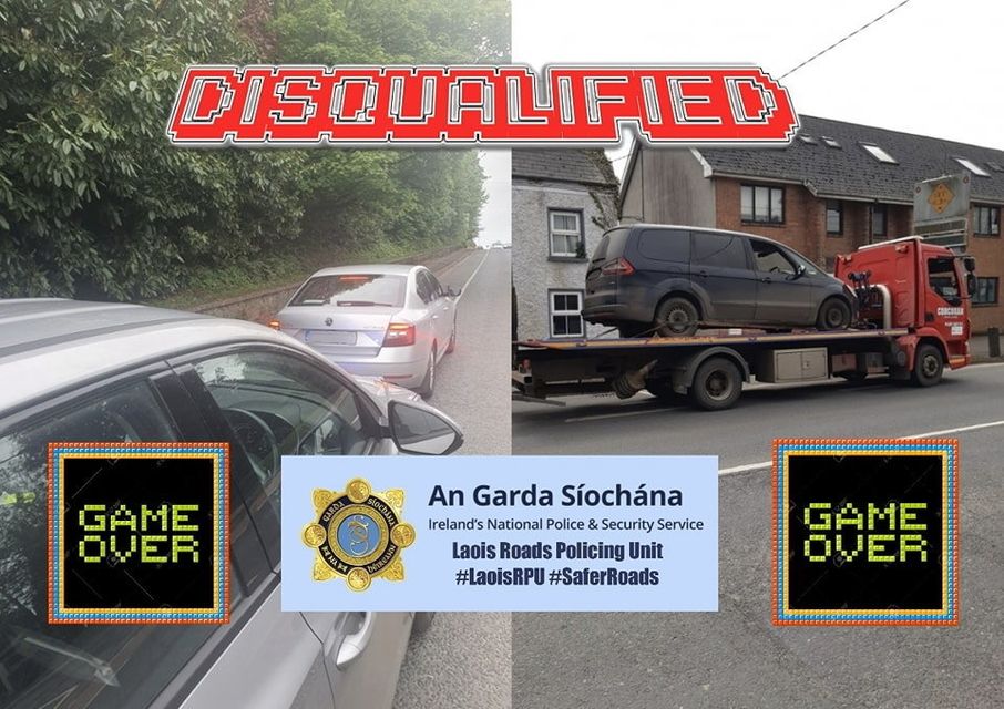 Both drivers also had warrants issued for their arrest. Picture courtesy of An Garda Síochána  Laois Offaly 