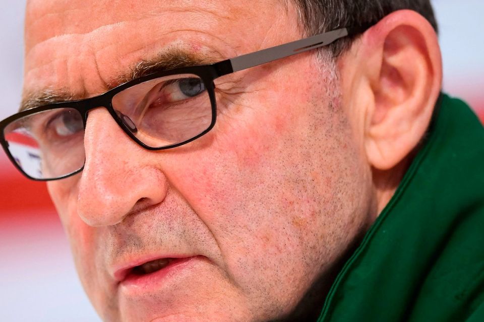 Republic of Ireland manager Martin O'Neill during a Press Conference at Ceres Park in Aarhus, Denmark. Photo by Stephen McCarthy/Sportsfile
