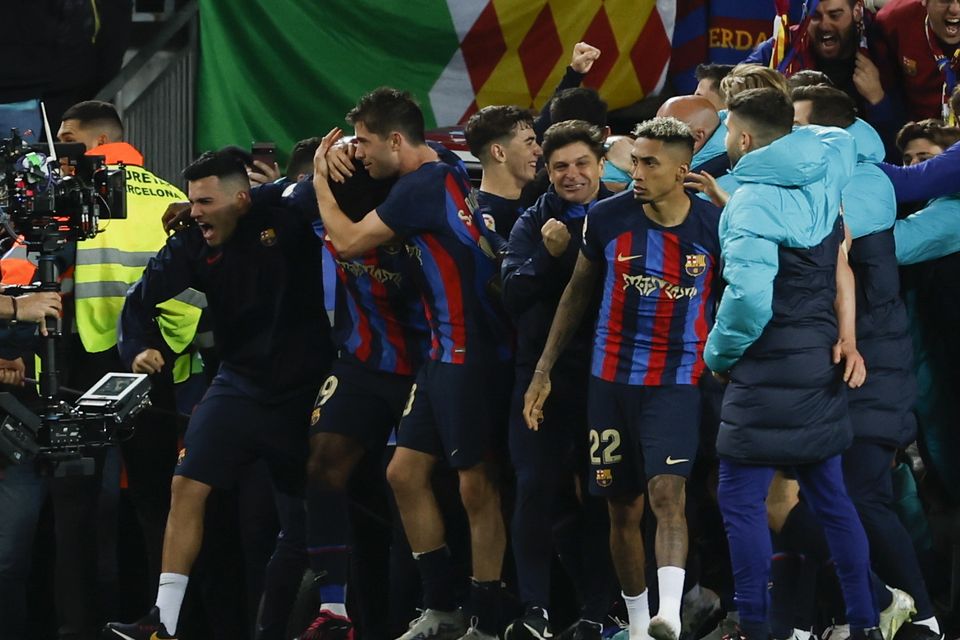 Franck Kessie’s late goal sent Barcelona closer to the LaLiga title (Joan Monfort/AP)