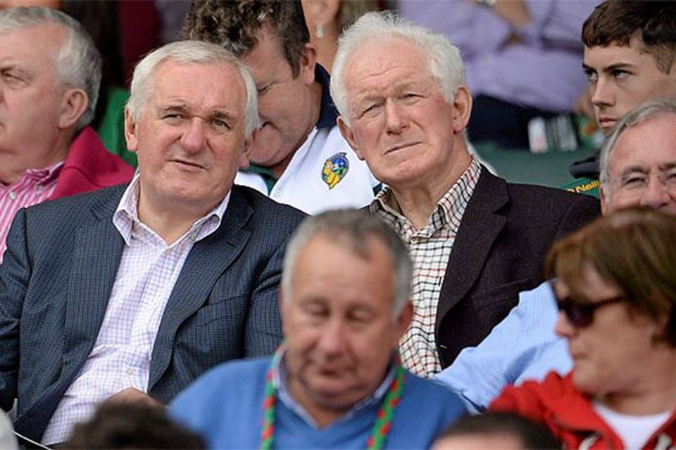 Former Taoiseach Bertie Ahern and his brother Maurice ahead of the game.