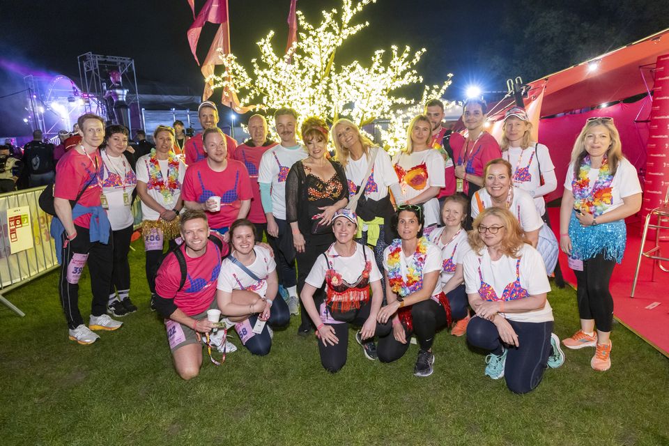 Harriet Thorpe (middle) was joined by David Ames (middle left), Gaby Roslin (middle right), Natalie Cassidy (front) and Heather Pearce (front left) for an annual walk to raise money for breast cancer charity Walk The Walk (Walk The Walk/PA)