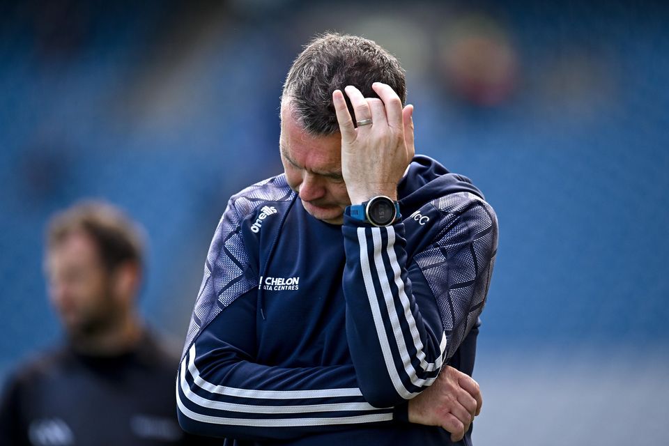 Wicklow manager Oisín McConville during the Tailteann Cup semi-final match between Wicklow and Limerick at Croke Park in Dublin. Photo by Piaras Ó Mídheach/Sportsfile