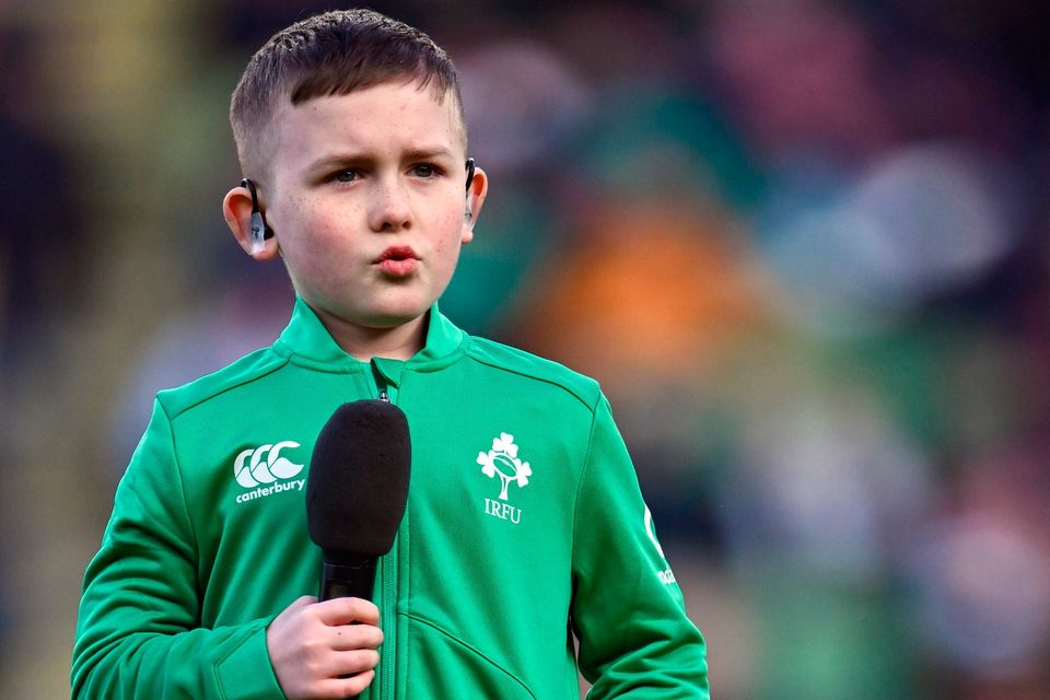 Stevie Mulrooney awaits to perform Ireland's Call