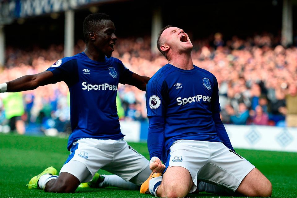 Wayne Rooney celebrates his first goal for Everton since 2004.   Photo: Getty