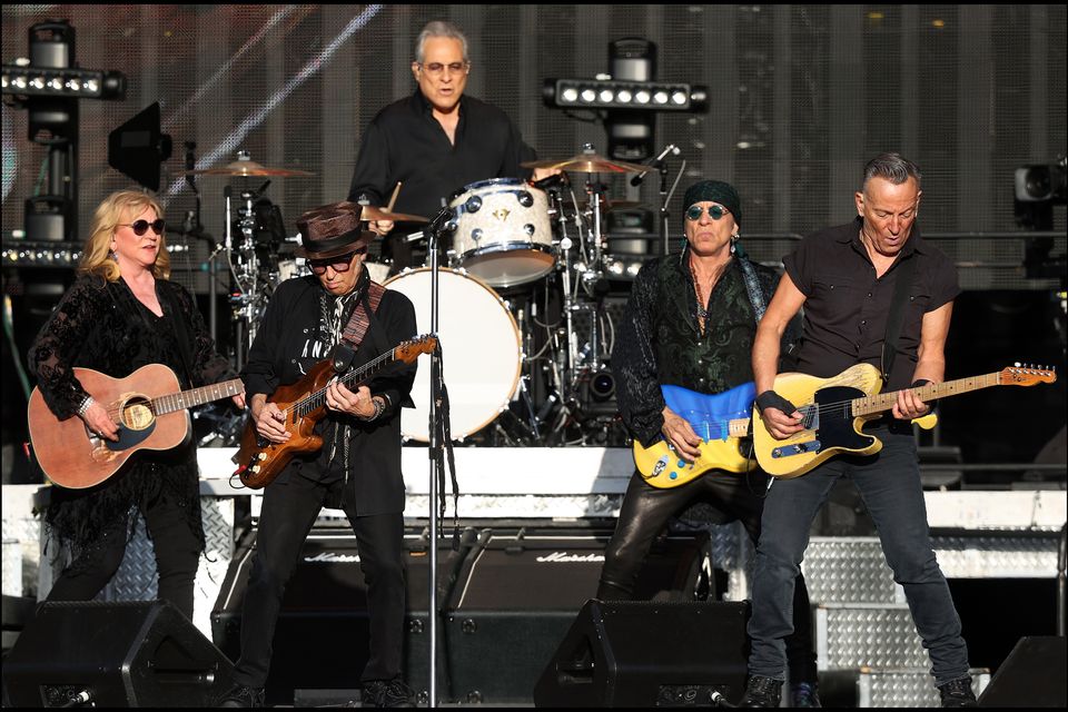 Bruce Springsteen and the E Street Band on stage. Photo: Steve Humphreys.