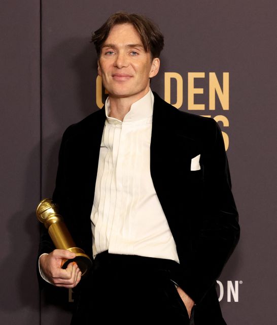 Cillian Murphy, winner of the award for Best Performance by a Male Actor in a Motion Picture for "Oppenheimer", poses at the 81st Annual Golden Globe Awards in Beverly Hills, California, U.S., January 7, 2024. REUTERS/Mario Anzuoni