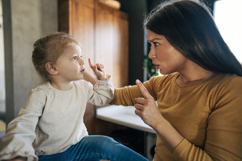 Try not to convey a strong reaction when your child unexpectedly blurts out a swear word. Photo: Picture posed/Getty