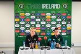 thumbnail: Ireland manager Vera Pauw and Chloe Mustaki during a press conference at Tallaght Stadium. Photo: Stephen McCarthy/Sportsfile
