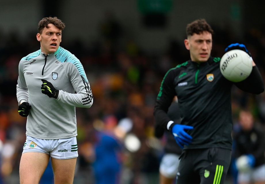 Brothers David, left, and Paudie Clifford of Kerry in the pre-match warm-up before the Munster final in Limerick. Photo: Sportsfile