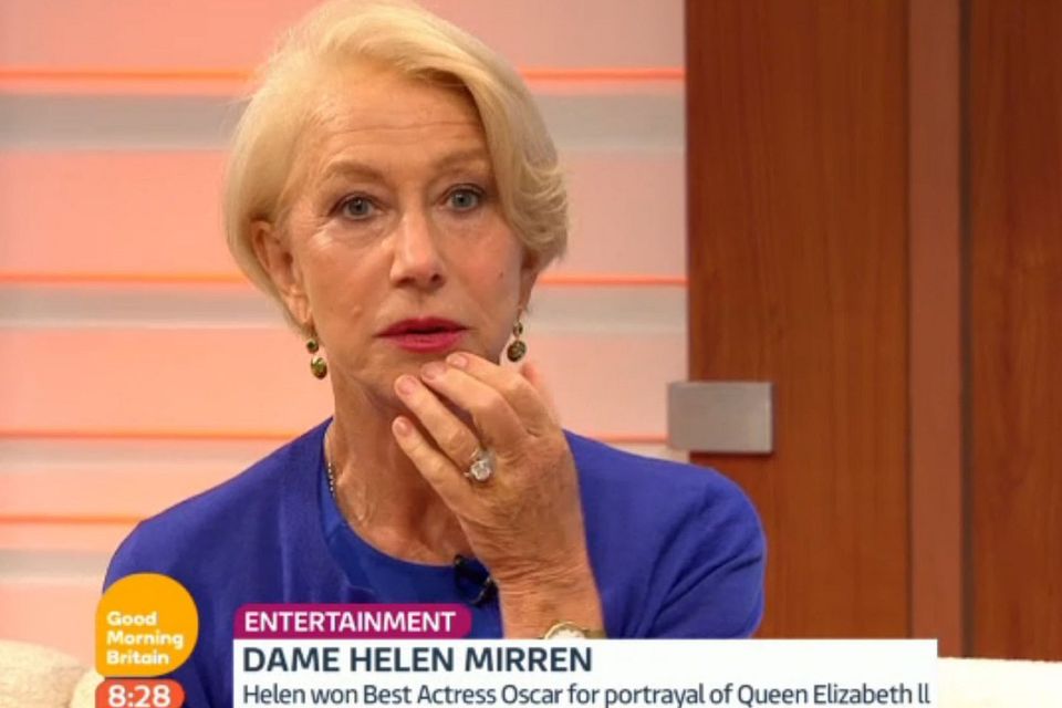 Video grab taken from ITV of Dame Helen Mirren on ITV1's Good Morning Britain (ITV/PA)