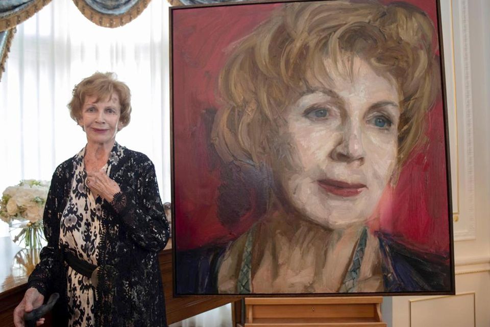 Author Edna O’Brien at the unveiling of her portrait by Colin Davidson