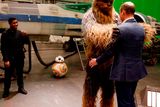 thumbnail: Britain's Prince William, Duke of Cambridge (R) is greeted by Chewbacca during a tour of the Star Wars sets at Pinewood studios in Iver Heath, west of London on April 19, 2016.AFP PHOTO / ADRIAN DENNISADRIAN DENNIS/AFP/Getty Images
