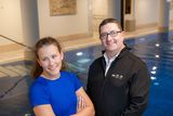 thumbnail: Conor Langford, Country Manager for Visa Ireland, with Paralympic Irish swimmer Róisín Ní Riai