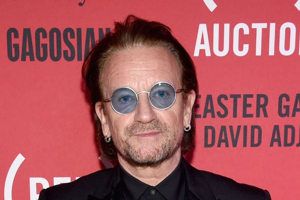 Bono says he is embarrassed by the sound of his voice. Photo by Dimitrios Kambouris/Getty