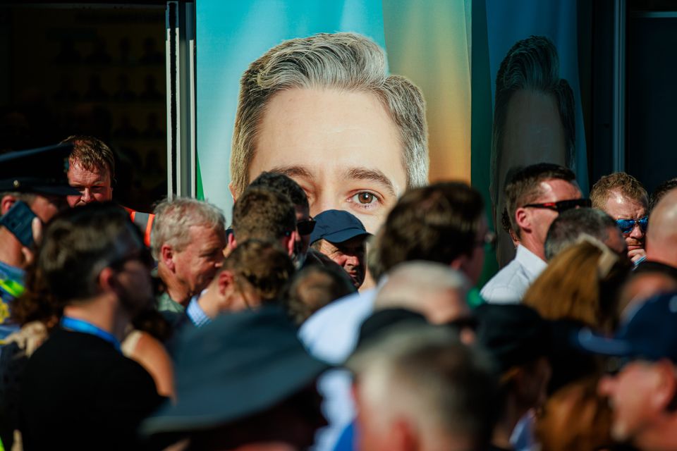 The Fine Gael stand at the National Ploughing Championships in Ratheniska. Photo: Mark Condren