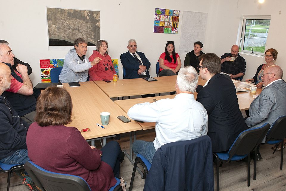The first Regeneration Partnership meeting in progress in Riverchapel Community Complex on Monday evening. Pic: Jim Campbell