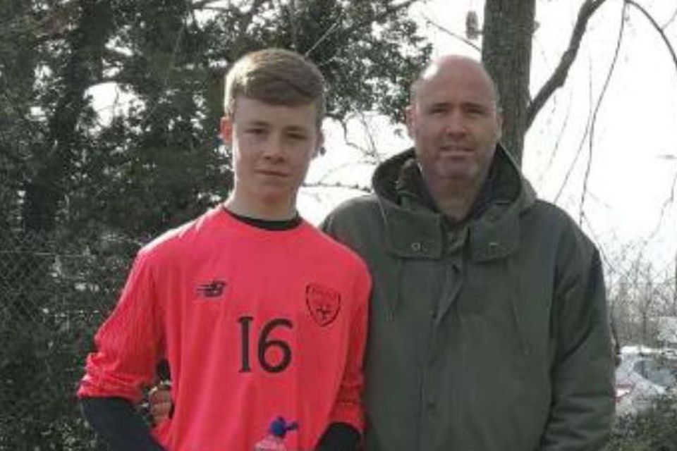 Noah Jauny with his father Stephane, the French native who played with several League of Ireland clubs