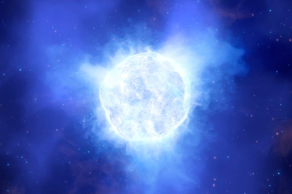 Artist’s impression of the ‘luminous blue variable’. Photo: L Calcada/ESO/PA Wire