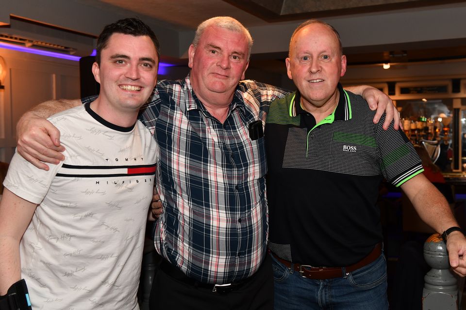 Jordan and Gerard McAlester with Ken Smartt at Margaret Curtis' 60th birthday party held in Byrne's, Hill Street. Photo: Ken Finegan/www.newspics.ie