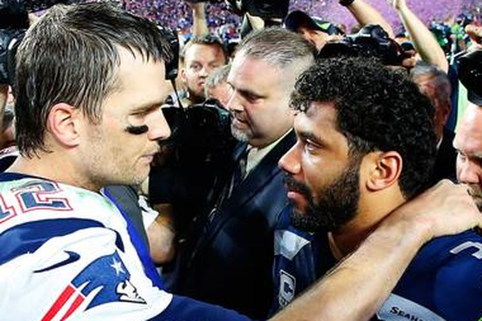 Brady consoles rival Wilson after the Super Bowl