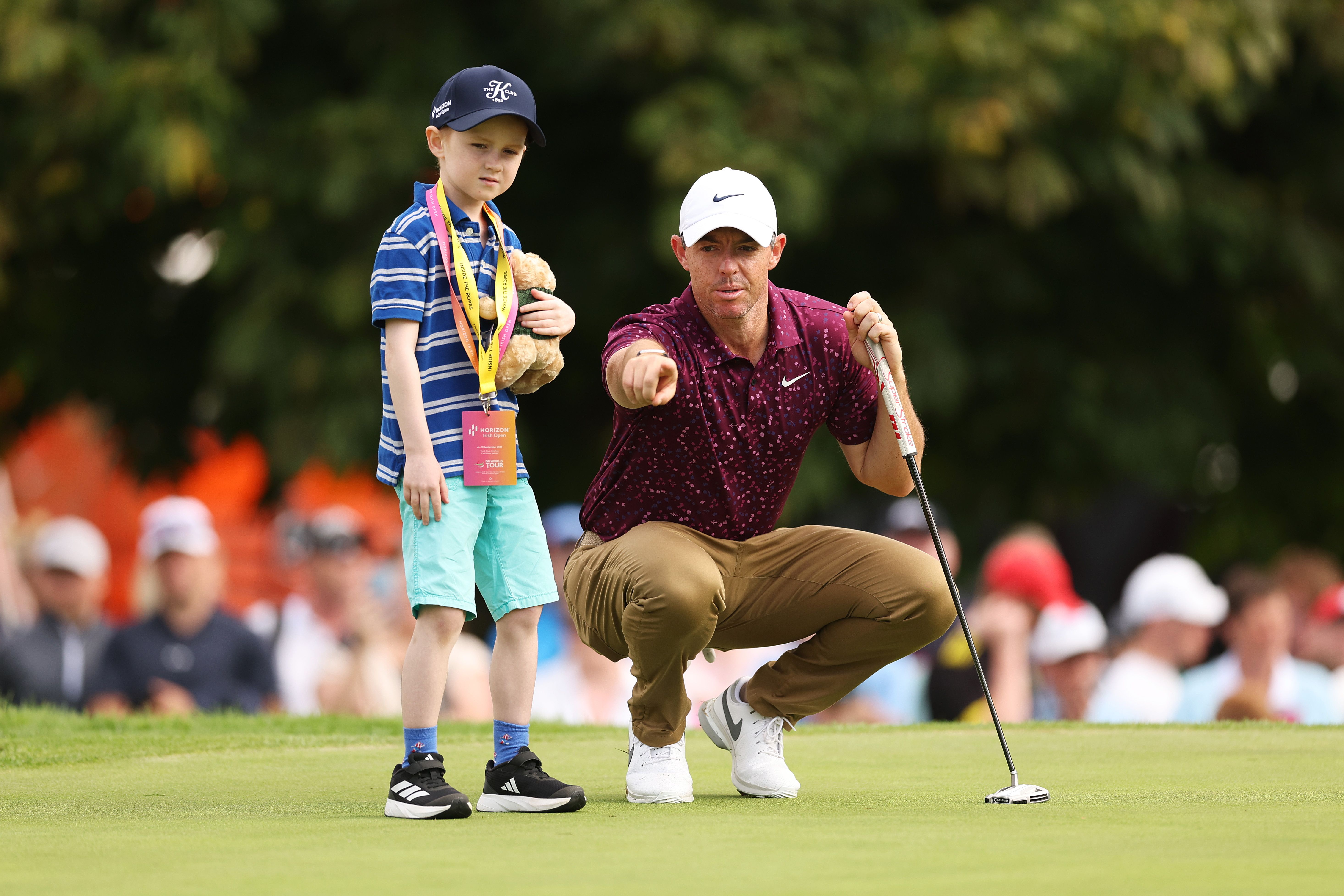 Rory McIlroy makes dream come true for boy (7) as they go putting at K Club during the Irish Open