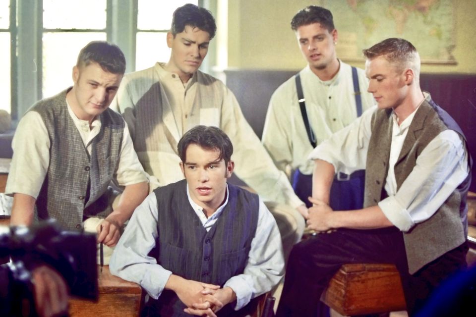 Boyzone shoot one of their early music videos. Photo: Joe Jackson