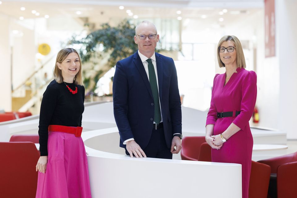 Amanda Nelson, CEO of Vodafone Ireland, Simon Coveney, Minister for Enterprise, Trade and Employment and Sinéad Bryan, Managing Director of Vodafone Business in Ireland