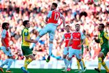 thumbnail: Olivier Giroud of Arsenal heads a shot towards goal. Photo: Getty