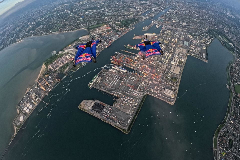 Red Bull Skydive at Poolbeg, Sandymount Strand, Dublin ©INPHO