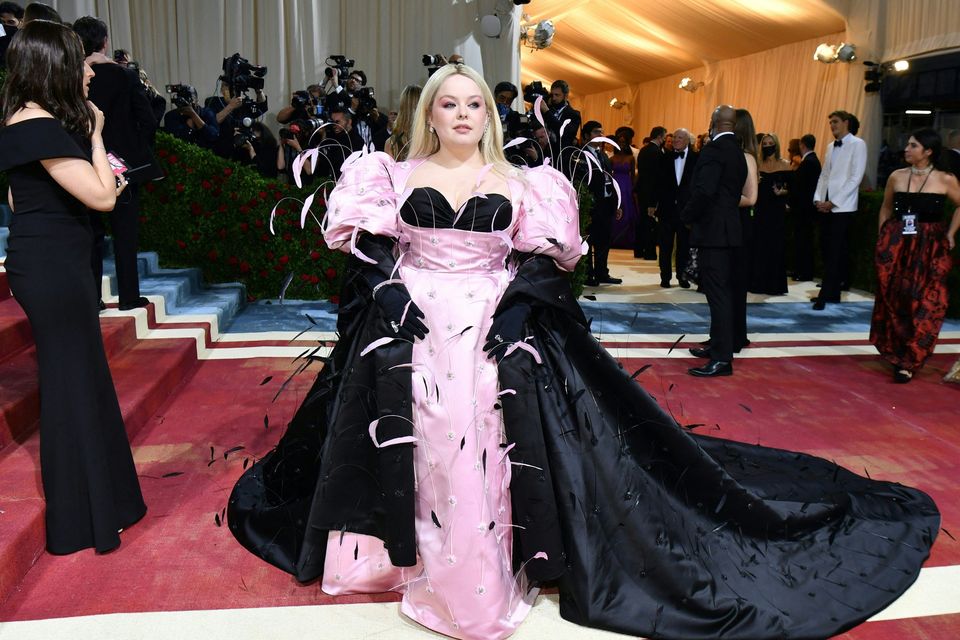 Irish actress Nicola Coughlan arrives for the 2022 Met Gala. Photo by Angela Weiss via Getty Images