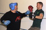 thumbnail: Noel Murphy sparing with Dean Walsh in St Joseph's Community Centre on Saturday. Pic: Jim Campbell