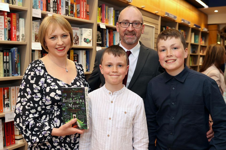 Author Sinéad Crowley and her husband Andrew Phelan with their two children Séamus 9 and Conor 12. Picture: Gerry Mooney