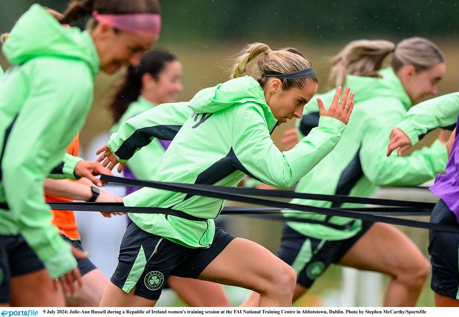 Julie-Ann Russell during an Ireland women's training session