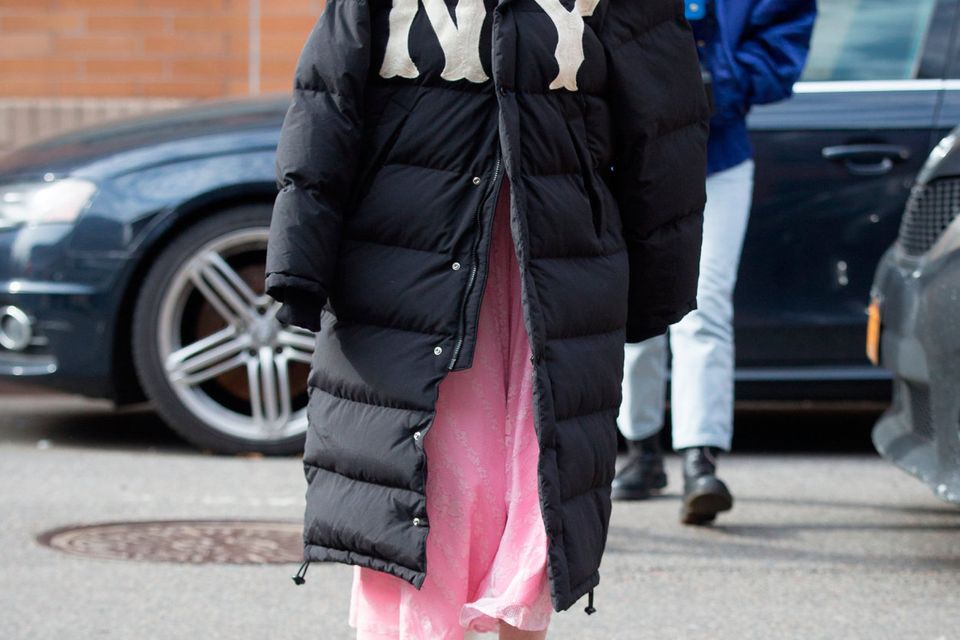 Nicky Hilton's Plaid Puffer Coat Street Style Outfit Inspiration