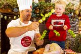 thumbnail: Rugby giant and proud Carlow man, Sean O'Brien, prepares for Carlow Culinary Christmas with three year-old Iarlaith Flannery at The Arbortetum. Photo: Mary Browne