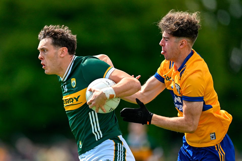 David Clifford of Kerry in action against Manus Doherty of Clare