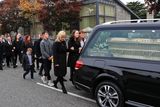 thumbnail: The cortege makes its way to the church followed by family and friends pictured at the funeral of Eamonn Campbell. Picture: Colin Keegan, Collins Dublin.