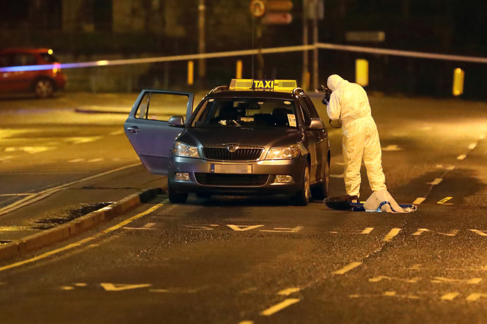 Gardai at the scene of the shooting at the Bridge of Peace