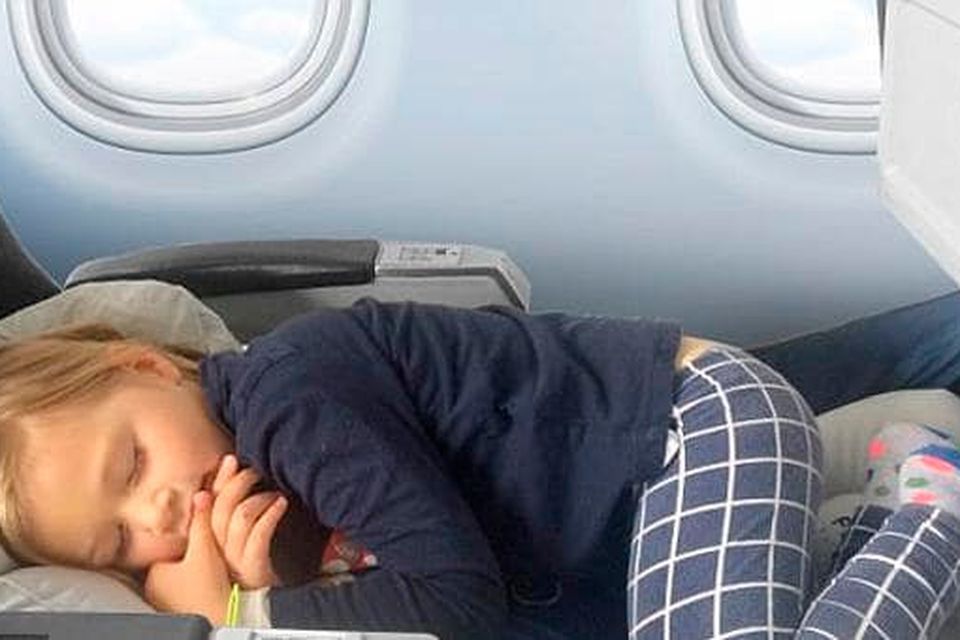 Fly LegsUp can allow young children to sleep in a flat position Credit: Fly LegsUp