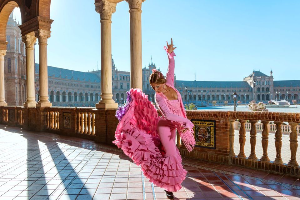 Flamenco dancer performing outdoors in Spain