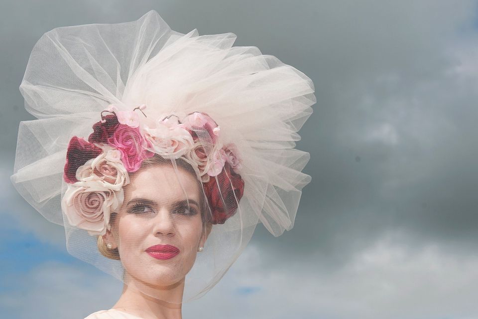 Danielle Gingell who is now living in Claremorris, Co. Mayo was awarded the title of Kilkenny Best Hat in a fabulous veiled floral cream creation with tulle netting by American Milliner Arturo Rios creation