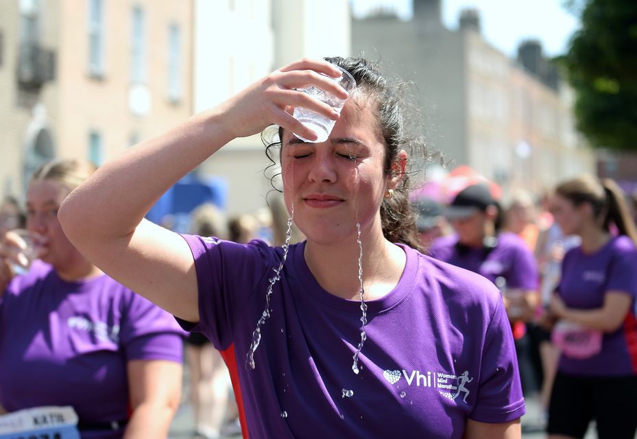 Caragh Kenny O'Sullivan, from Tralee, Kerry, cools down after the race