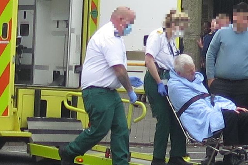 Accused Joseph Byrne receives medical attention at Athy District Court