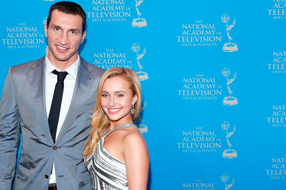 Boxer Wladimir Klitschko and actress/model Hayden Panettiere attend the 34th Annual Sports Emmy Awards Reception at Frederick P. Rose Hall, Jazz at Lincoln Center on May 7, 2013 in New York City.  (Photo by Jemal Countess/Getty Images)