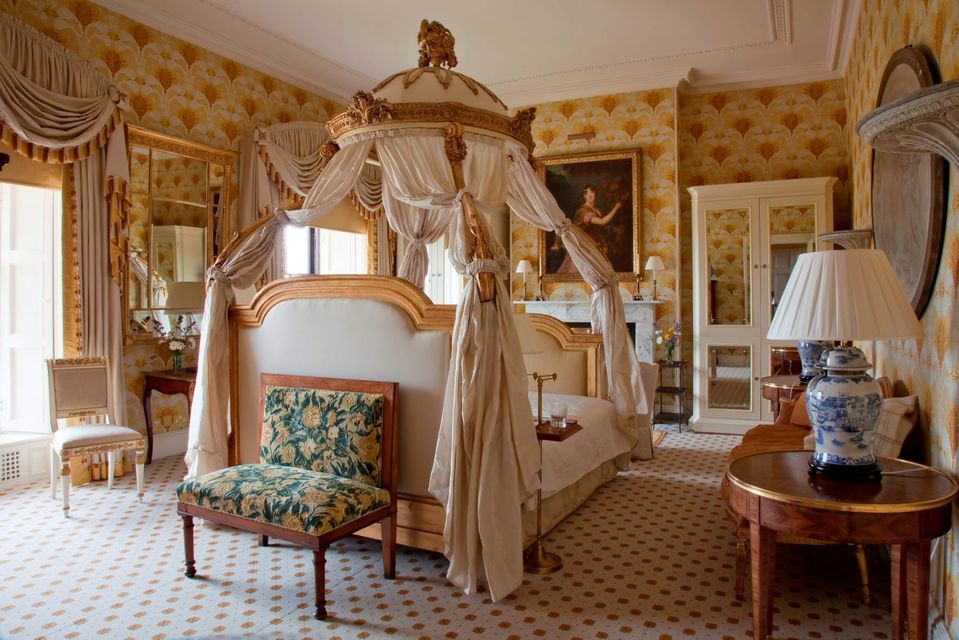 Pure indulgence: One of the rooms at Ballyfin House.