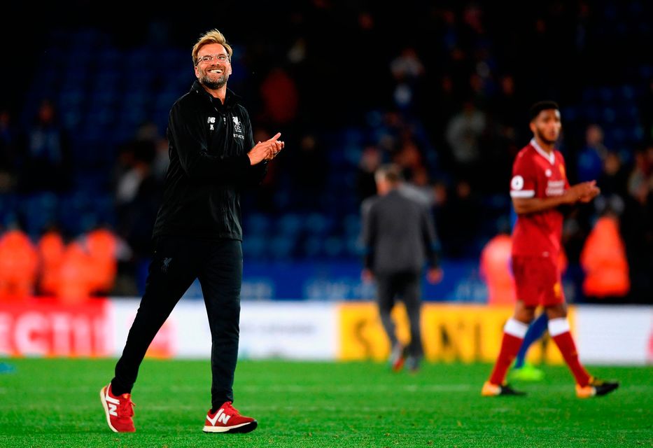 Jurgen Klopp, Manager of Liverpool celebrates victory after the match. Photo: Getty